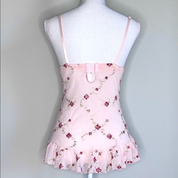 Victoria’s Secret Embroidered Mesh Bustier Cami - Picture 2 of 5